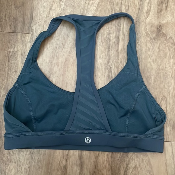 Lululemon Racerback Sport Bra Blue Gray 6 - Picture 3 of 5